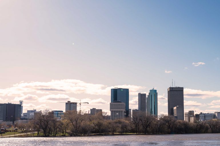 Winnipeg Skyline, Downtown Winnipeg, Crane At 300, Sky Rise, 300 Main Downtown Winnipeg Apartments