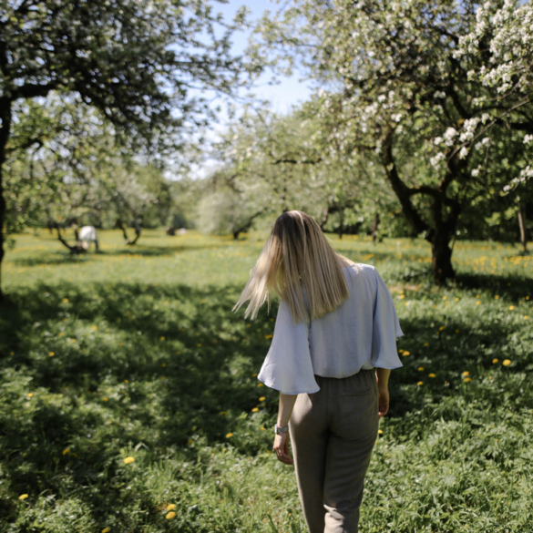 Woman walking at the park
