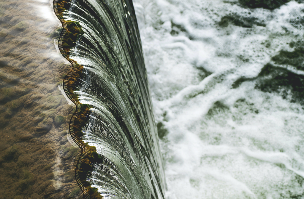 Close up on a waterfall